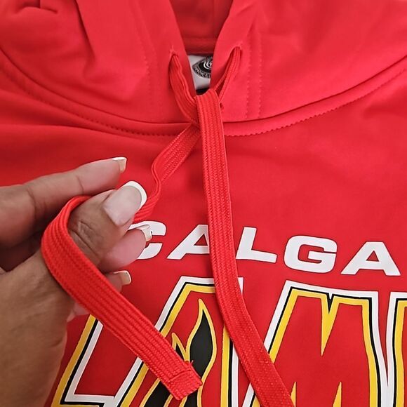 NHL Men's Hockey Calgary Flames Hoodie Long Sleeves Sweater Medium Red - Picture 15 of 16